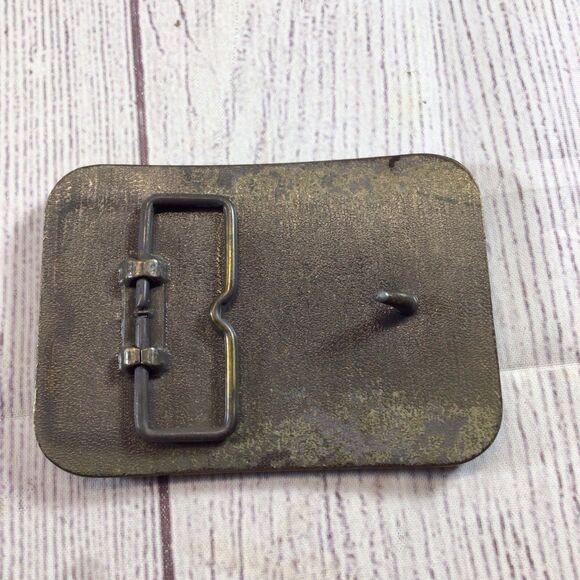 Vintage Brass Western Style Belt Buckle Cowboy on horse roping calf cow Rodeo - Picture 9 of 9